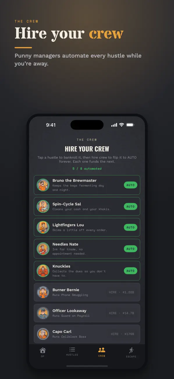 Hire crew to automate every hustle and earn idle income